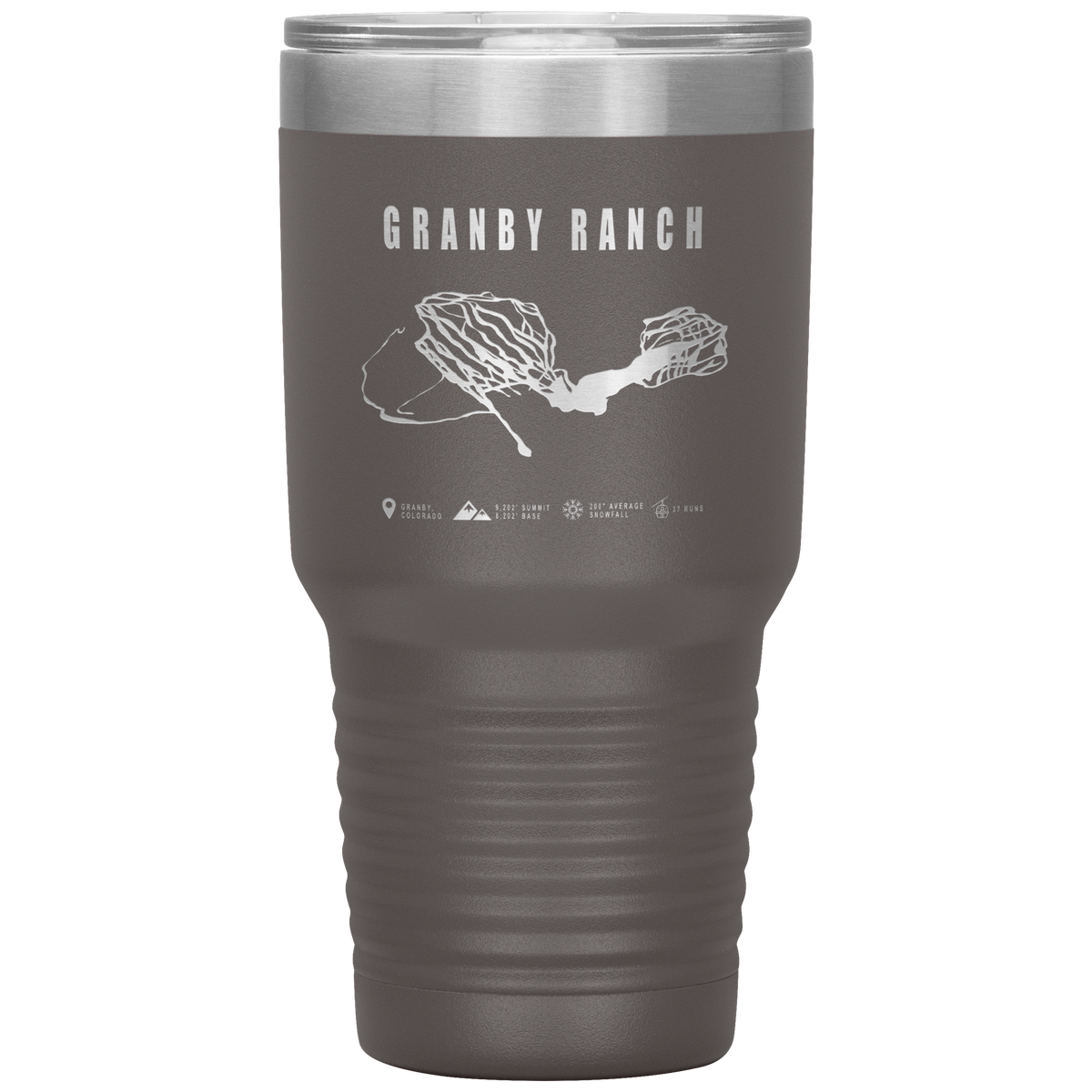 Granby Ranch Colorado Ski Trail Map 30oz Tumbler - Powderaddicts