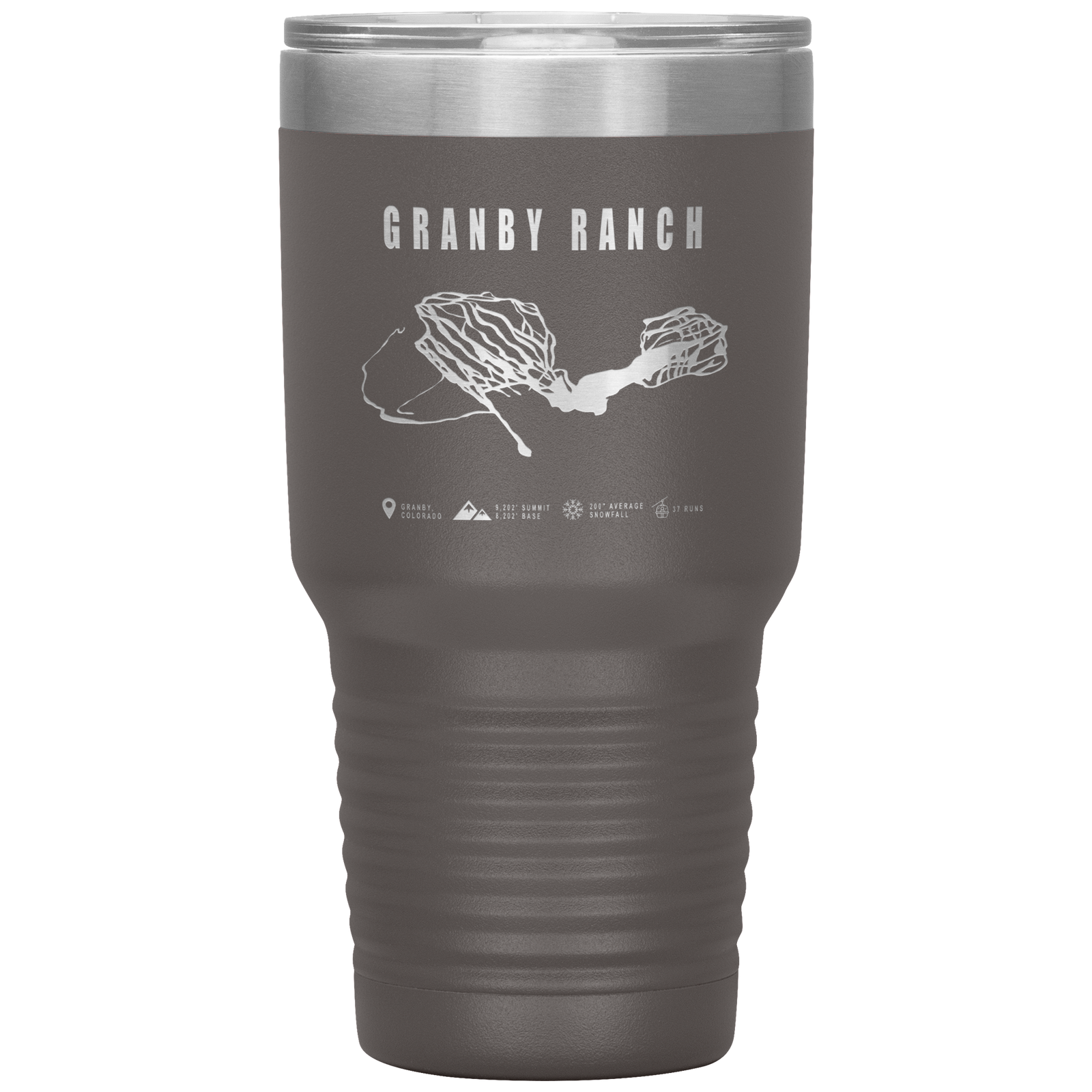 Granby Ranch Colorado Ski Trail Map 30oz Tumbler - Powderaddicts