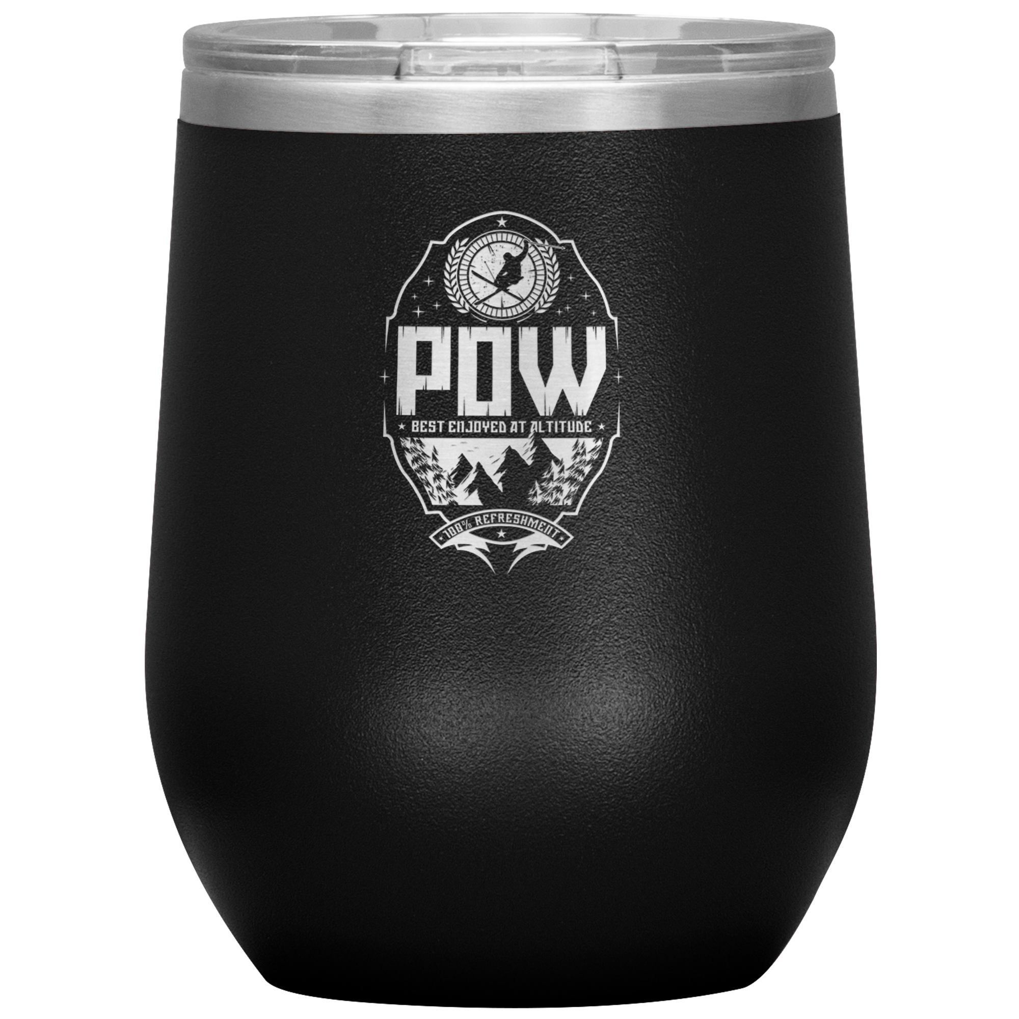 Pow Best Enjoyed At Altitude Wine 12oz Tumbler - Powderaddicts