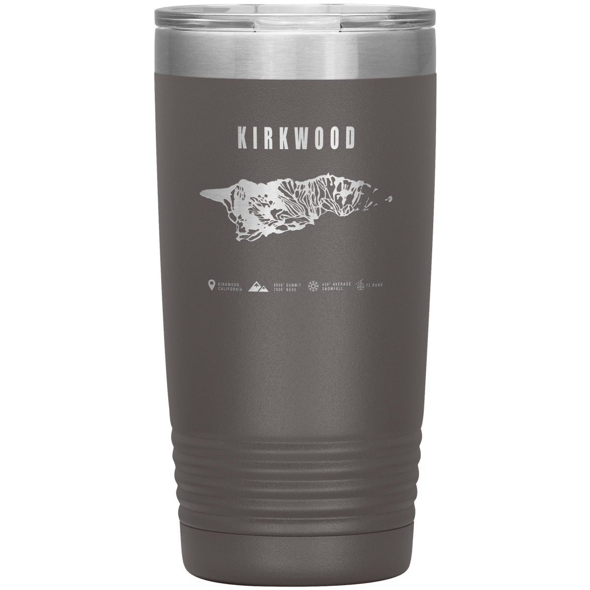 Kirkwood, California Ski Trail Map 20oz Tumbler - Powderaddicts