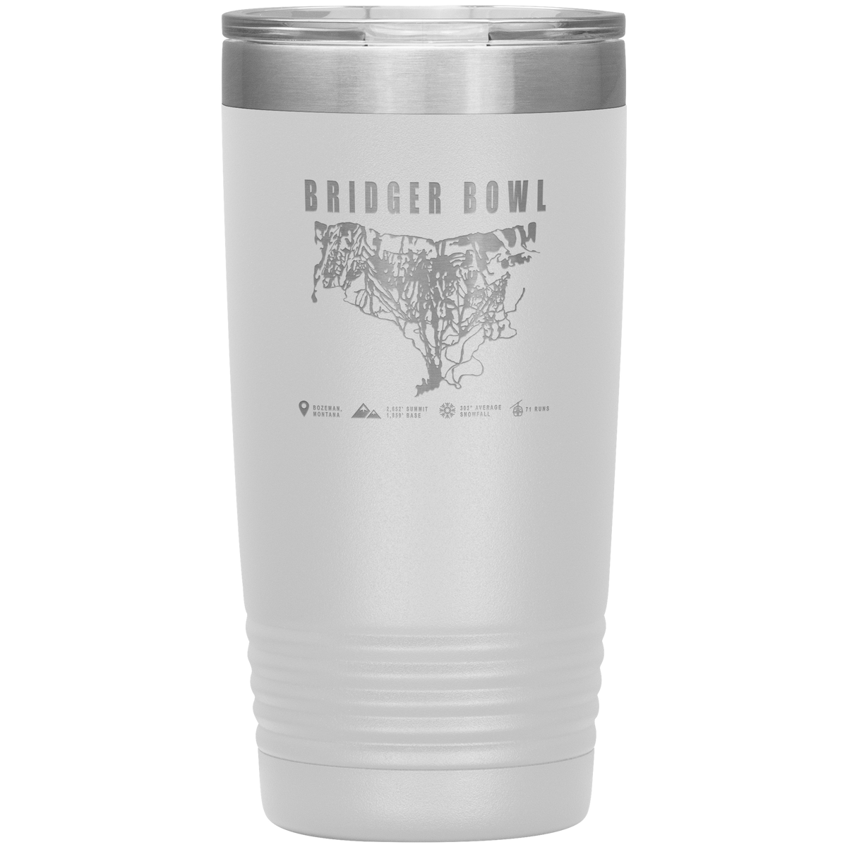 Bridger Bowl Montana Ski Trail Map 20oz Tumbler - Powderaddicts