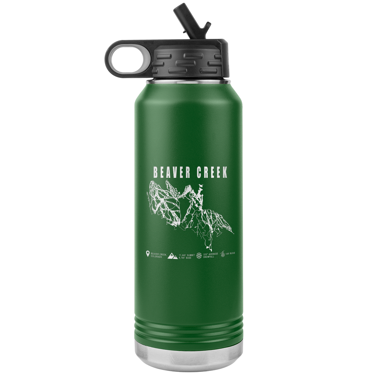 Beaver Creek Colorado Ski Trail Map 32oz Water Bottle Tumbler - Powderaddicts