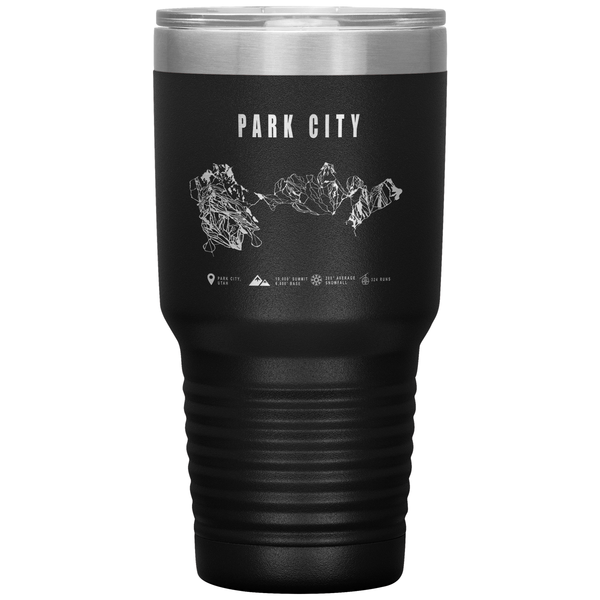Park city,Utah Ski Trail Map 30oz Tumbler - Powderaddicts