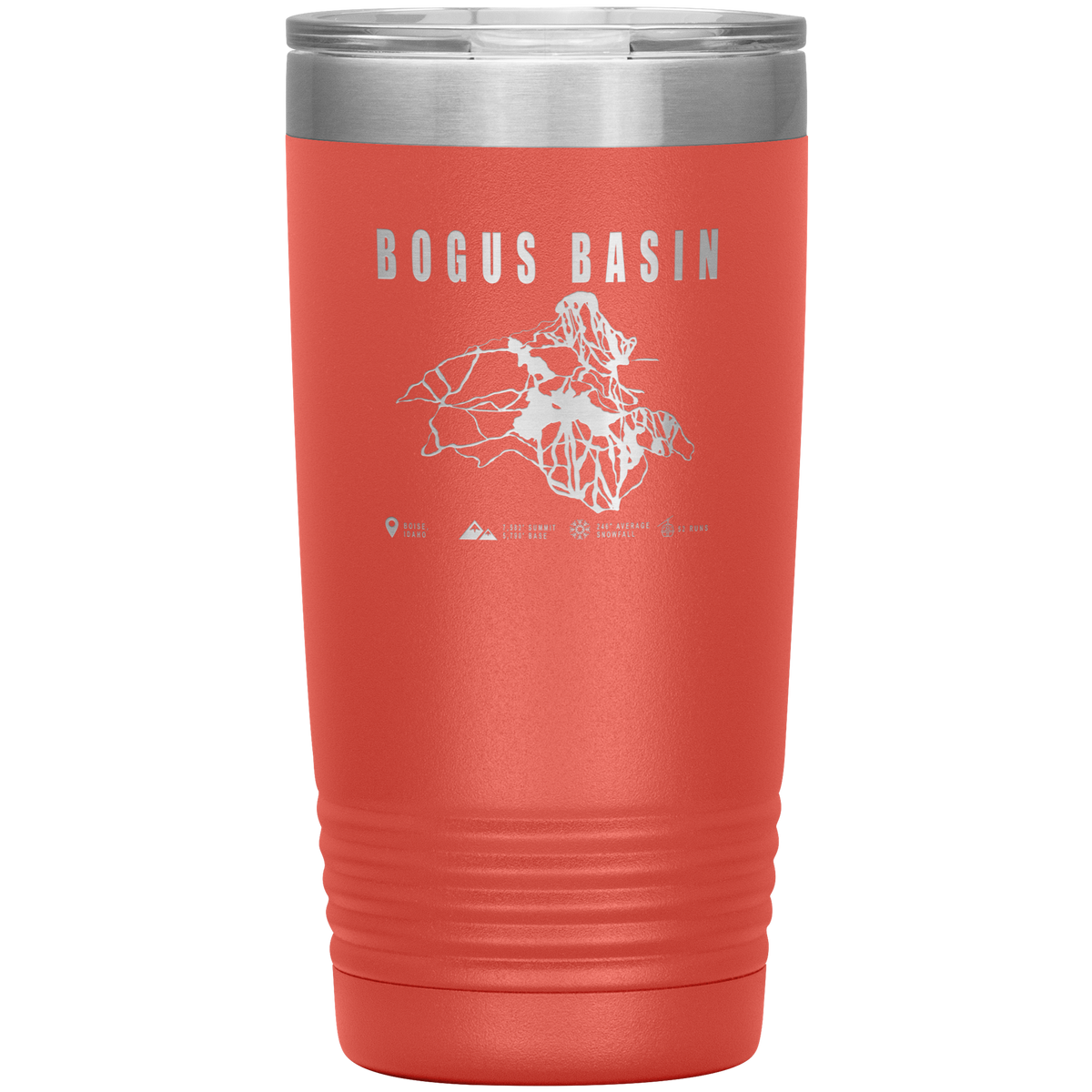Bogus Basin Idaho Ski Trail Map 20oz Tumbler - Powderaddicts
