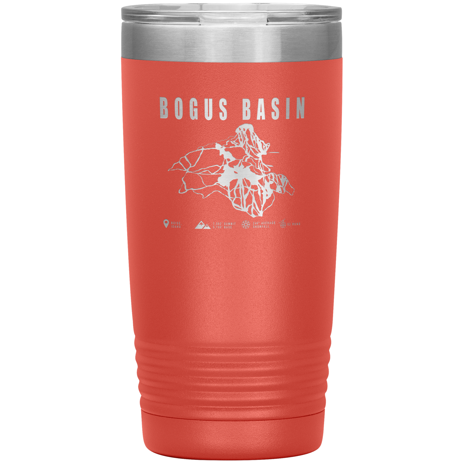 Bogus Basin Idaho Ski Trail Map 20oz Tumbler - Powderaddicts