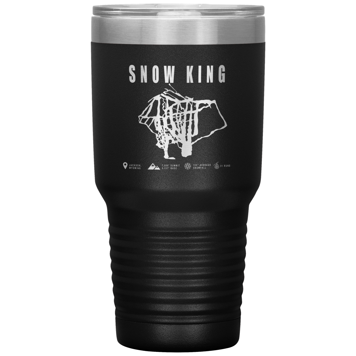 Snow King Wyoming Ski Trail Map 30oz Tumbler