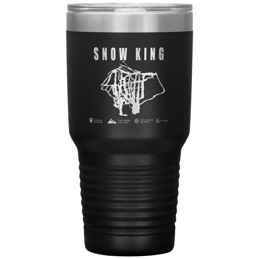Snow King Wyoming Ski Trail Map 30oz Tumbler - Powderaddicts