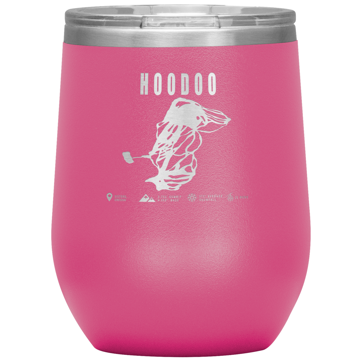 Hoodoo, Oregon Ski Trail Map Wine 12oz Tumbler - Powderaddicts
