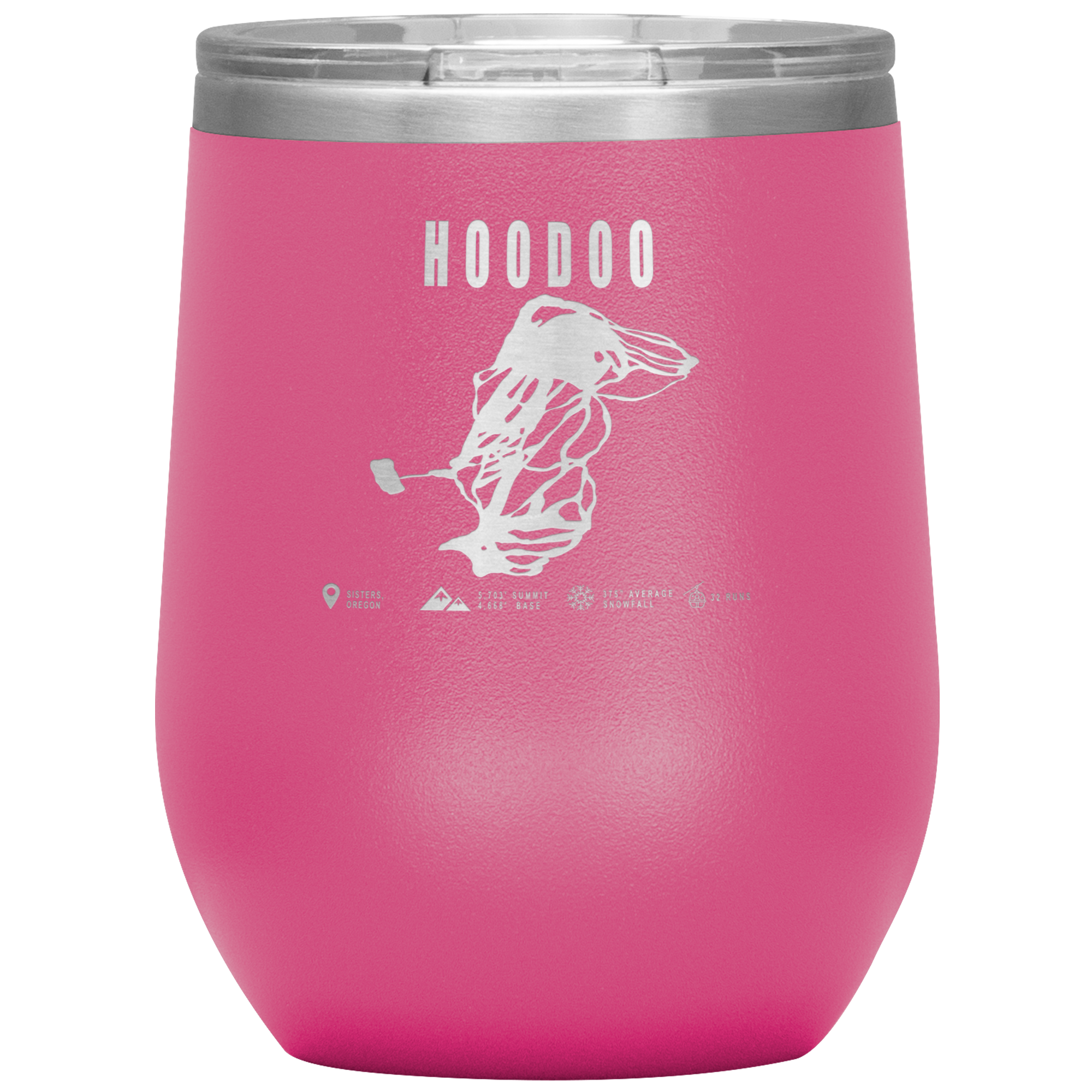 Hoodoo, Oregon Ski Trail Map Wine 12oz Tumbler - Powderaddicts