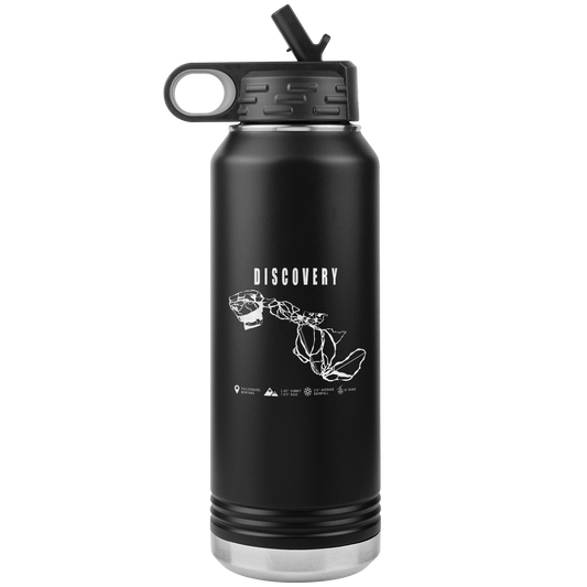 Discovery Montana Ski Trail Map 32oz Water Bottle Tumbler - Powderaddicts