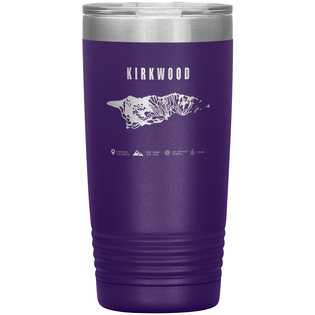 Kirkwood, California Ski Trail Map 20oz Tumbler - Powderaddicts