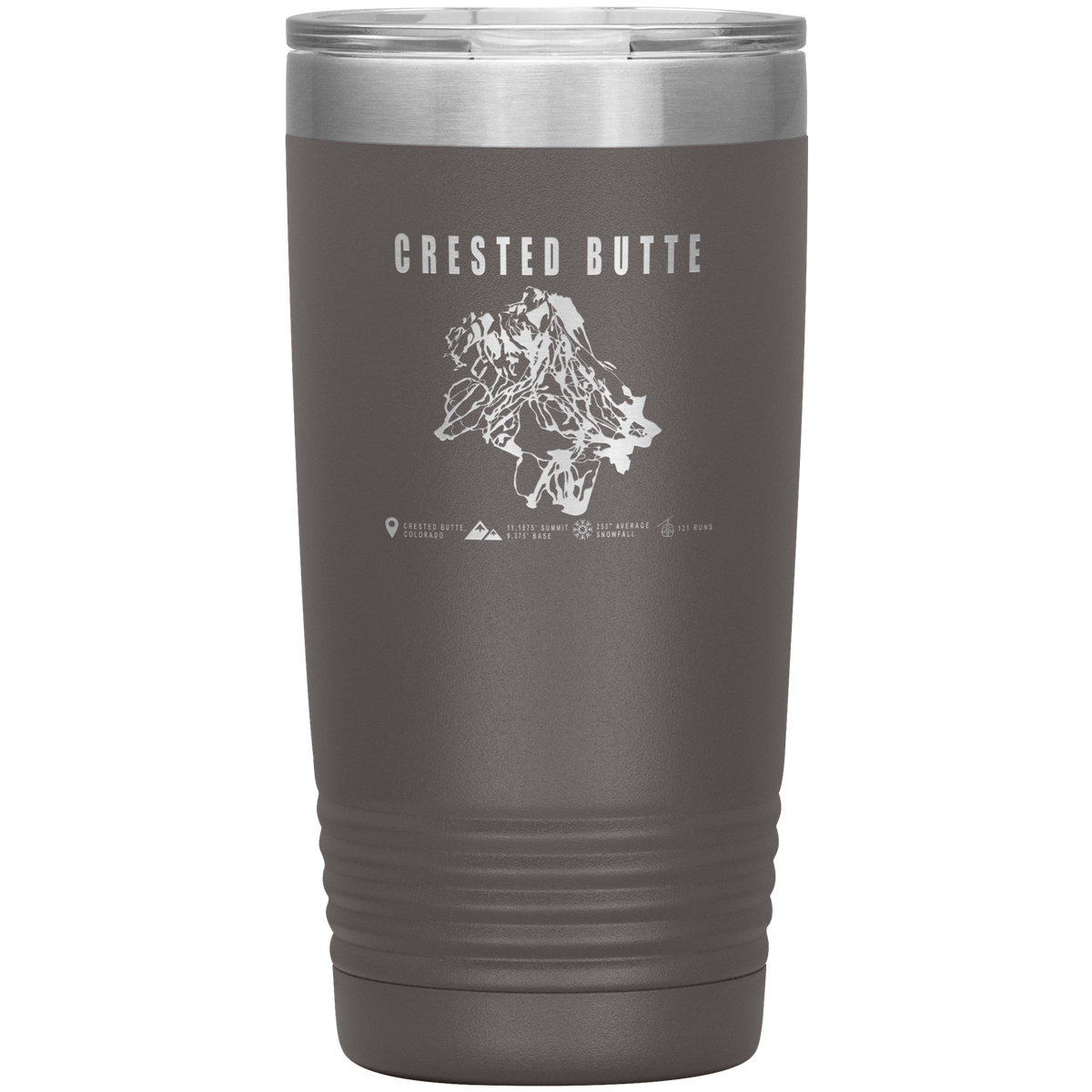 Crested Butte Colorado Ski Trail Map 20oz Tumbler - Powderaddicts