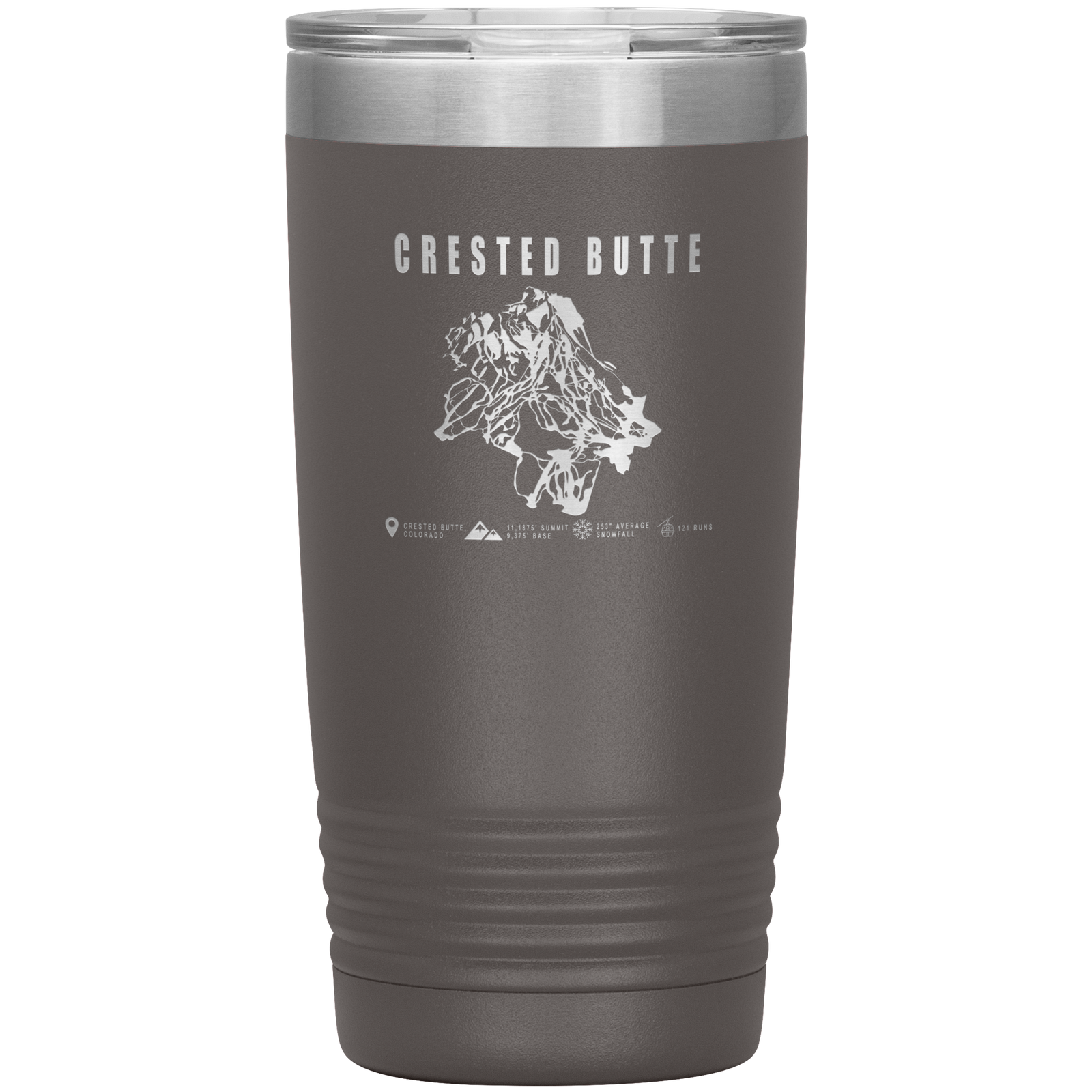 Crested Butte Colorado Ski Trail Map 20oz Tumbler - Powderaddicts