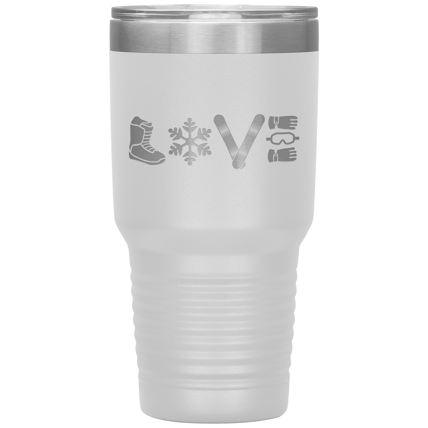 LOVE Snowboard 30oz Laser Etched Tumbler - Powderaddicts