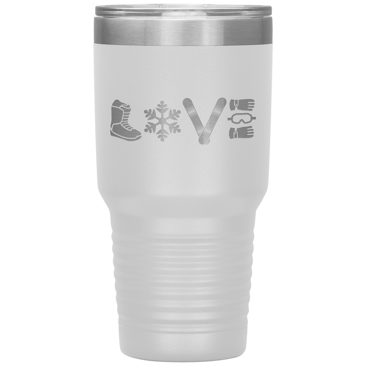 LOVE Snowboard 30oz Laser Etched Tumbler - Powderaddicts