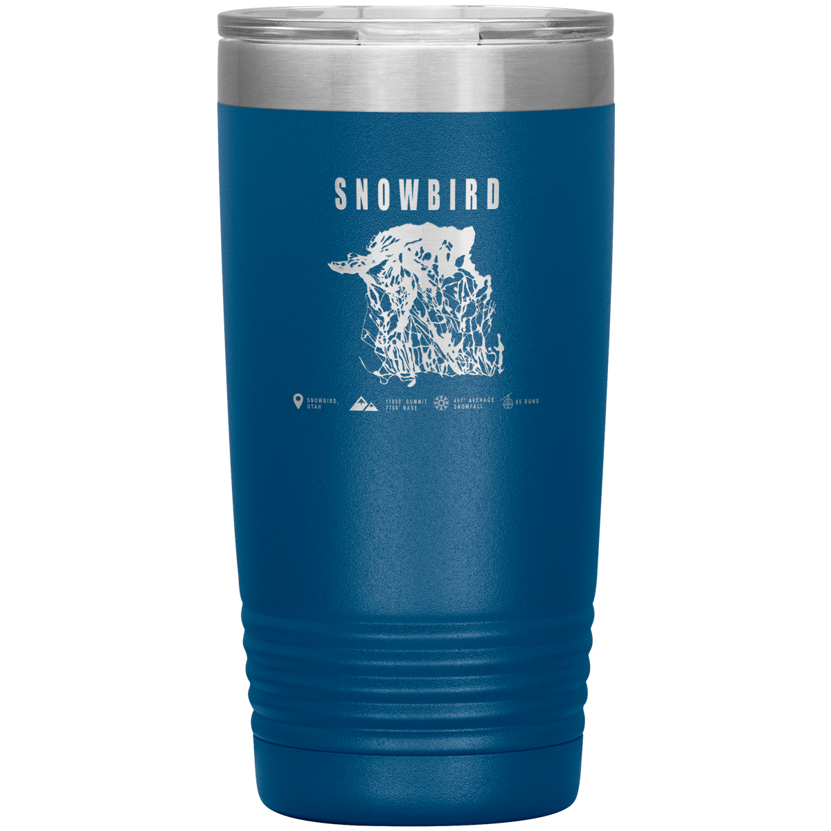 Snowbird,Utah Ski Trail Map 20oz Tumbler - Powderaddicts