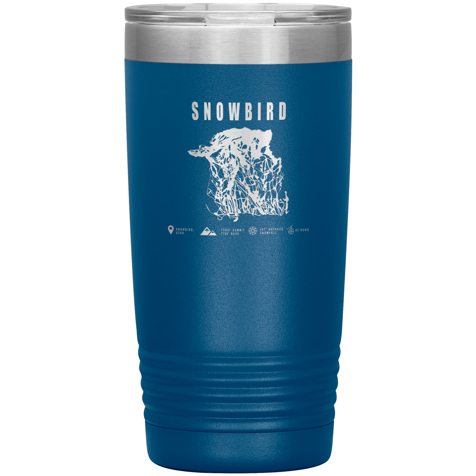 Snowbird,Utah Ski Trail Map 20oz Tumbler - Powderaddicts
