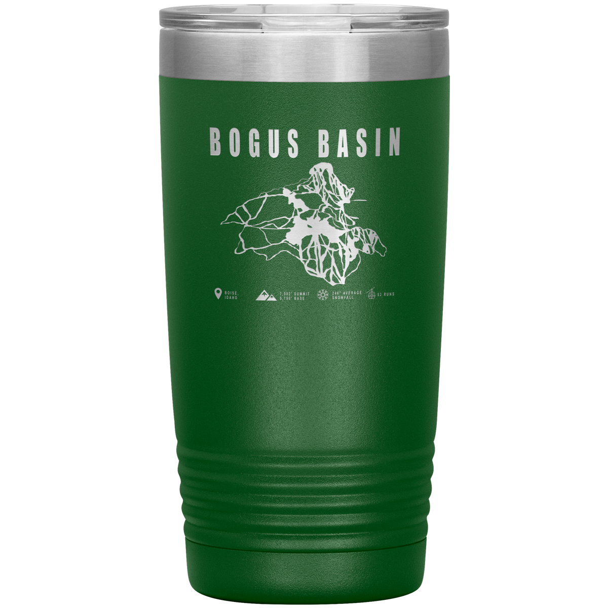 Bogus Basin Idaho Ski Trail Map 20oz Tumbler - Powderaddicts