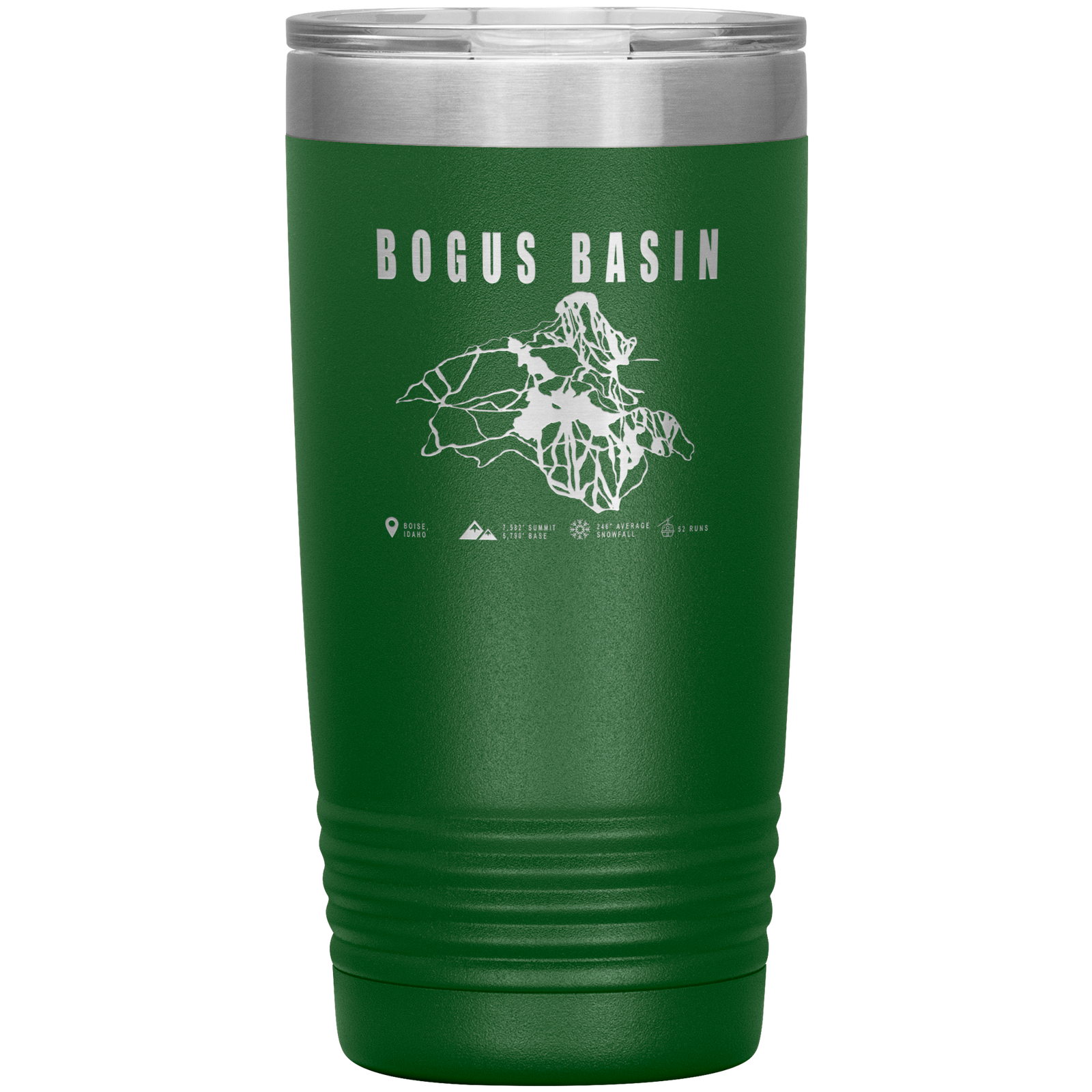Bogus Basin Idaho Ski Trail Map 20oz Tumbler - Powderaddicts