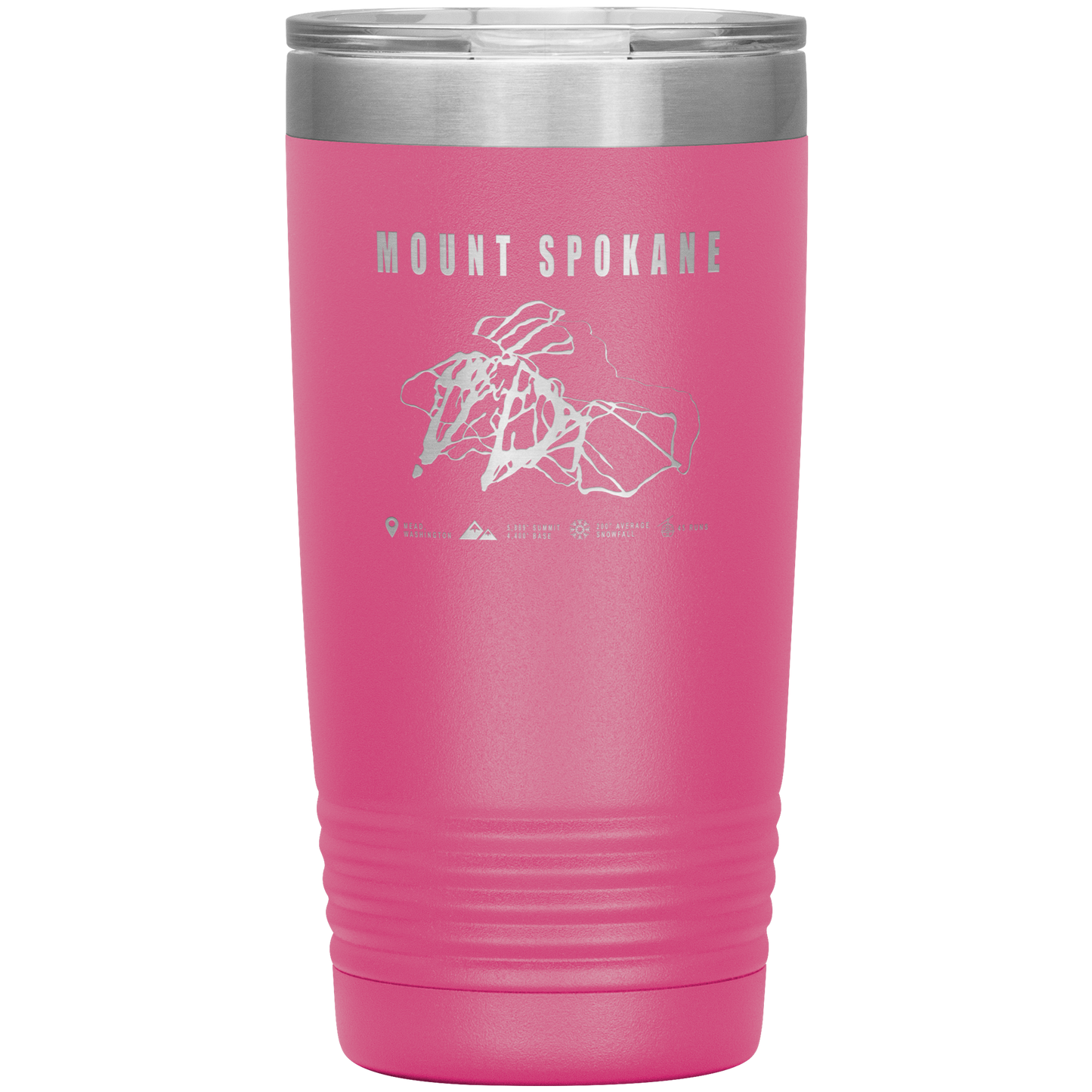 Mount Spokane, Washington Ski Trail Map 20oz Tumbler - Powderaddicts