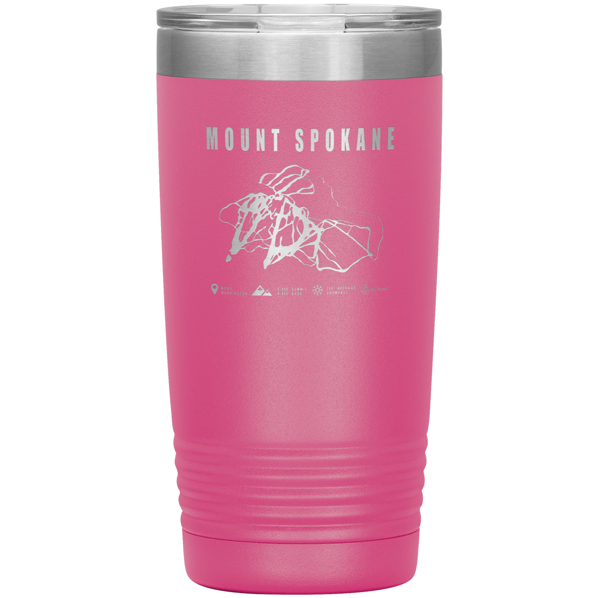 Mount Spokane, Washington Ski Trail Map 20oz Tumbler - Powderaddicts